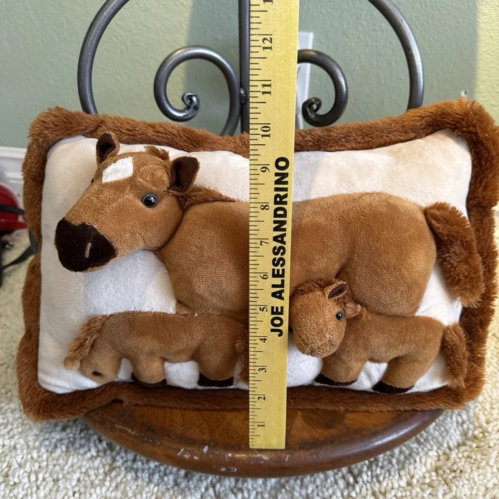 Rare JAAG Plush 3-D Horse Pillow 17 In X 11 In Kids Room Decor Cowboy,Rodeo